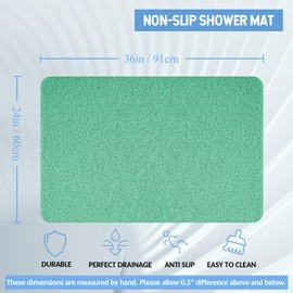 Hargiis Non-Slip Bathtub Mat, Anti Slip Shower Mat, Fast Drying Bathtub Mats, Foot Scrubber Mat, Anti Slip Mat for Tub, Floor, Bathroom, Kitchen, Home, Hotel (Light Green 36"×24")