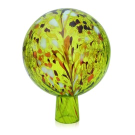 Lauschaer Glas Glass Garden Ball with Granules Lemon Yellow Height 15 cm Diameter 12 cm Hand-Blown Hand Shaped