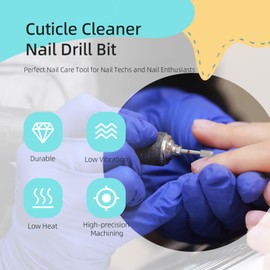 HYTOOS 4mm Smooth Barrel Cuticle Clean Nail Drill Bits, Russian Diamond Nail Bit Professional Safety Under Nail Cleaner Burr for Cuticle Dead Skin, Electric Nails Drill Accessories, Fine