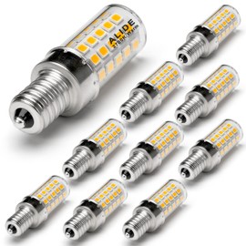 ALIDE E12 LED Candelabra Light Bulbs 6W C7,Replace E12 60 Watt Halogen Equivalent,Warm White 2700k T6 110V 120V Small Base E12 LED Bulbs for Ceiling Fan Chandelier Lighting,550lm(10Pack)