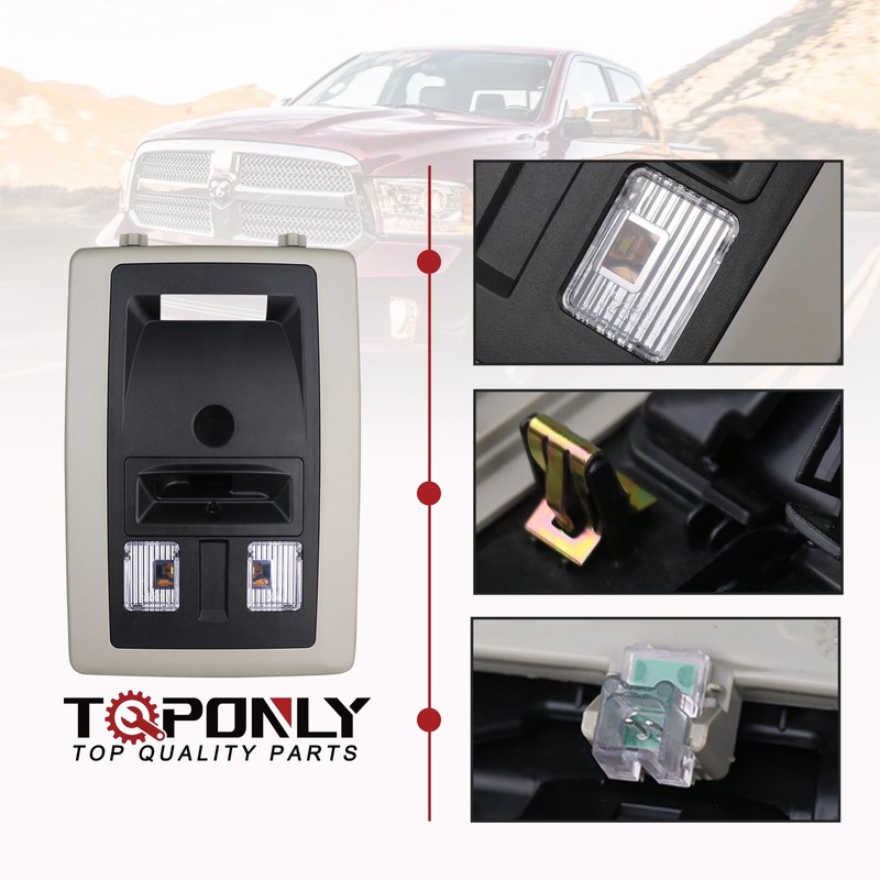 TQPONLY Overhead Console LED Dome Light Compatible with Dodge Ram