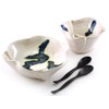 Aurora Collection Salad and Soup Bowl Set in Blue/White, Handmade