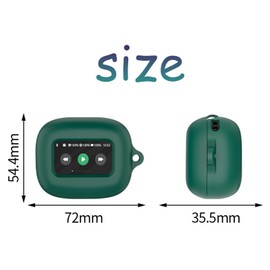 Case Compatible with jbl Live Beam 3 /for JBL Live Buds 3 /for JBL Live Flex 3 Wireless Earbuds Silicone Material Shockproof Unique Portable Protective Cover with Carabiner (Green)