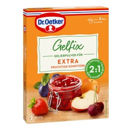 Dr. Oetker Gelfix Extra 2:1, Pack of 8, 8 x 50 g (2 Bags of 25 g), Gelling Powder for Extra Fruity Jams, Traditional Gelling Agent, Jams, Jams & Jellies, Vegan