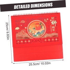 Operitacx 2024 Mini-süßer Tischkalender Trocken Abwischbarer Kalender Desktop-dekoration Monatliche Kalenderverzierung Dekorativer Monatskalender Digitaler Kalenderplaner Bürokalender Papier