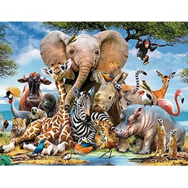Linahealth Rompecabezas de 1000 Piezas con la Imagen de Animales Mundo Animal 14 años en Adelante 70cm x 50cm