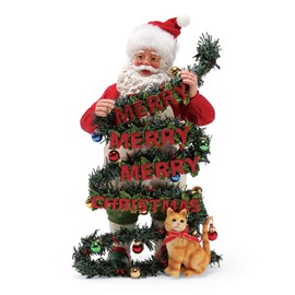 Department 56 Santa and His Pets Purr-FECT Greeting Figurine, 12.2", Multicolor