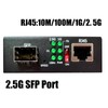 iszo 2.5G SFP Port Transceiver Media Converter,20km SM,RJ45 100M/1000M/2.5G Adaptive,Full/Half