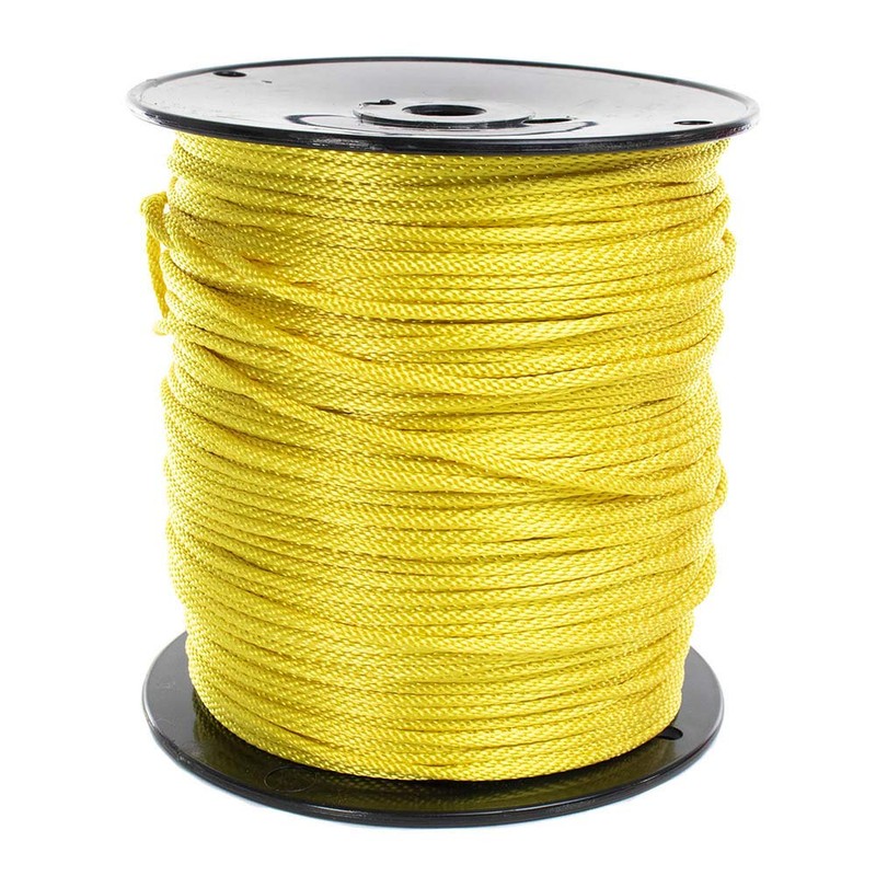 Golberg Solid Braid Nylon Rope - (Yellow, 1/8 Inch x