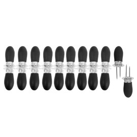 Exqufood 20Pcs/10 Pairs Corn Holders Portable Fruit Holder Barbecue Supplies Stainless Steel Corn on the Cob BBQ Fork Skewers