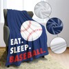 HommomH Sports Fleece Blanket 50" x 60" Eat Sleep Baseball