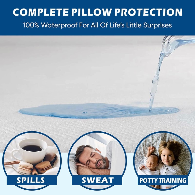 1 Pack Waterproof Bamboo Pillow Protector Cover Body Size Pillow