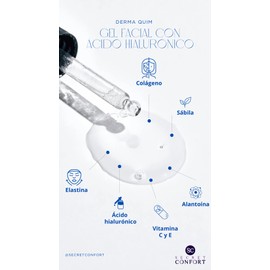 Ácido Hialurónico, Colágeno, Eslastina, Sábila, Vitam C y E DERMA QUIM