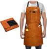 ARCCAPTAIN Leather Welding Work Apron 24" X 36" Heat Flame