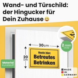 DankeDir! Betreutes Drinken Sign 30 x 20 cm Party JGA Gift Requiste Alcohol Photo Booth Birthday Decoration Funny Saying Birthday Gift Party Decoration Gift Idea