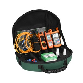 Optical Fiber FTTH Loss Tester Kit Komshine KLT-12E Fiber Toolkit with Optic Power Meter KPM-11 OPM+Optical Light Source SM 1310/1550nm OLS+Visual Fault Locator VFL +Jump Cable 1m