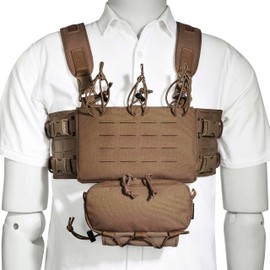 Tasmanian Tiger TT Small Combi Rig Modular Harness with Removable Additional Bag and Magazine Module, Coyote Brown