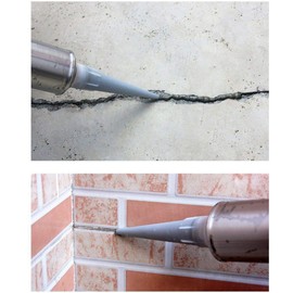 TBVECHI Grouting Tool Caulk Gun Mortar Gun For Brick Pointing Horn Shape Designed Muzzle Convenient Refill Stainless Steel Body, Re-pointing Walls