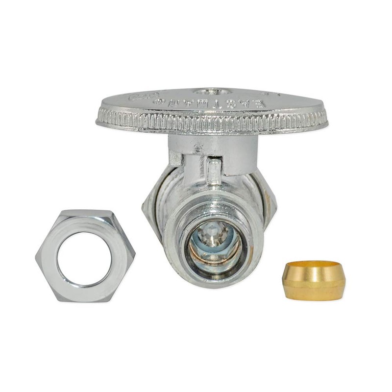 Eastman Quarter-Turn Straight Stop Valve with Brass Ball Mechanism, 5/8