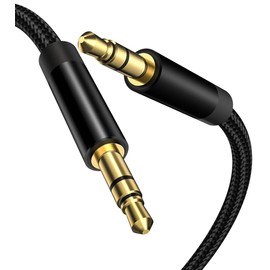 Mepsies 3.5mm Aux Audio Cable 5ft, Nylon Braided Auxiliary Cord, Stereo Audio Jack Adapter Cable for Headphone, Car Audio, Laptop, Smartphone, Home Stereos, Speaker and More