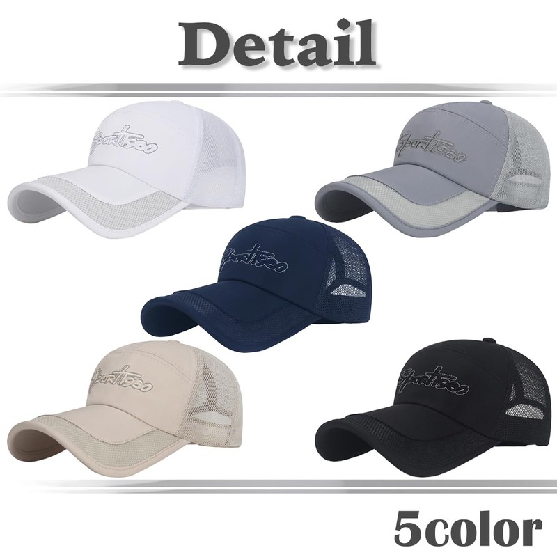 White Fang CA796 Plain Brim Mesh Cap, Hat, Outdoor, Fishing,