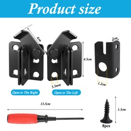 DXLing Pack of 2 Door Bolt Stainless Steel Bolt Sliding Bolt for Various Types of Doors Lock Bolt with Matching Screws Safety Lock (Right Opening and Left Open (Black))