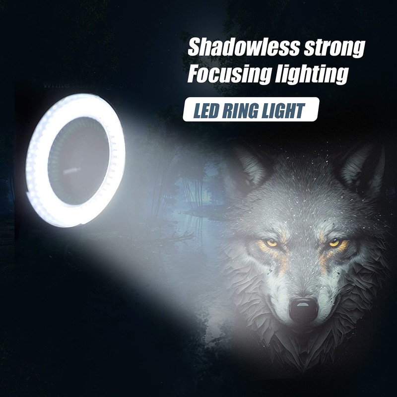 Iegefirm 144LEDs Ring Light for Microscope Lamp Light 6000K 0-100%