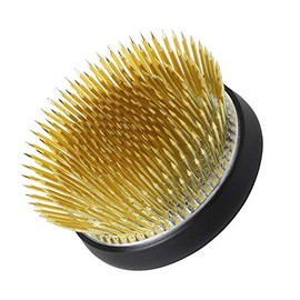 Wazakura Radial-Shaped Ikebana Kenzan, Made in Japan 2.5"(62mm) Floral Frog for Flower Arrangement, Japanese Round Pin Holder - Brass