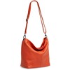 Caspar TL803 Classic Elegant Women's Leather Handbag, Rust (Orange), Unit