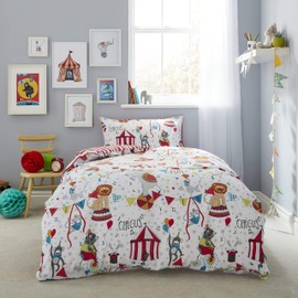 Silentnight Circus Healthy Growth Kids Reversible Soft Easy Care, Boys Girl Duvet Cover Adventure Bedding Set with Pillowcase - Single (135cm x 200cm)