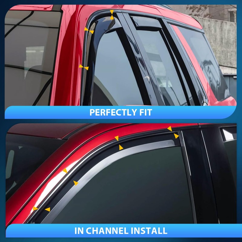 Nilight Durable in Channel Rain Guards for Chevy Suburban 2021