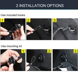 Haofy 105 x 55 cm Red de Carga Trasera, Red Organizadora de Malla, Red de Carga Elastica para Pick up, Malla Organizadora para Cajuela Camioneta de Auto para Coche, SUV, Camión (Negro)