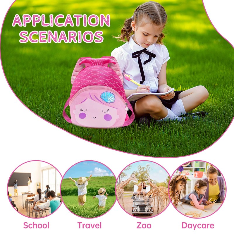 LJCZKA Small Toddler Backpack for Girls, Cute Cartoon Preschool Backpack