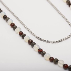 BRERA 67 Men's Trouser Chain, Key Chain for Men, Key Chain for Men, Chains, Wallets, Accessories, Men's Jeans Chain, Belt Chain, Men's Work Chain, Hip Hop Rock Punk, White and brown marbled