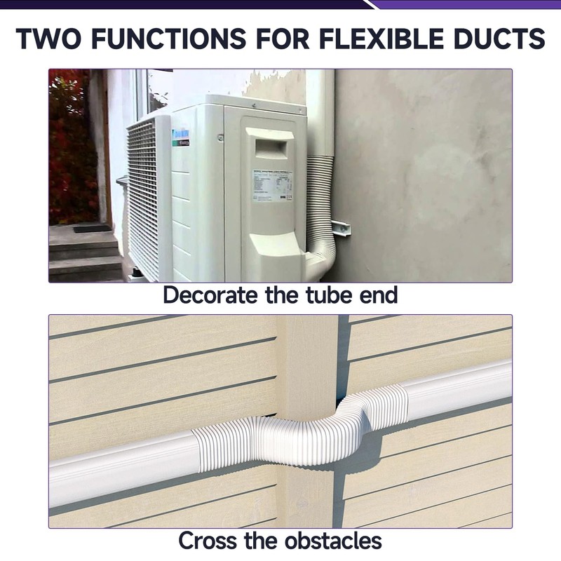 Cestluck 3" Width x 1.6 Ft Flexible Duct, PE Material,