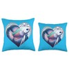 Pearl Gourami Fish Heart Throw Pillow