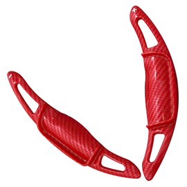 SANRILY ABS Paddle Shifter Extension Fit for Toyota Camry 2018-2024 for Corolla RAV4 Avalon Accessories Sporty Auto Steering Wheel Paddle Shifter Cover-Carbon Fiber Red 2 Pieces