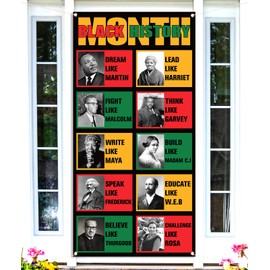 Black History Month Door Cover African American Festival Holiday Party Front Door Banner Photography Home Porch Decoration