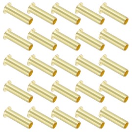 PATIKIL Brass Compression Insert, 25 Pcs 6mm OD x 4mm ID Tube Insert Tube Support Compression Fitting Assortment Kit for Water Oil Air Pipe