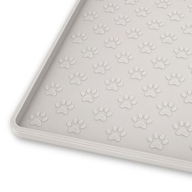 Ptlom Dog Food Mat Anti-Slip Dog Bowl Mats for Food and Water, High-Lips Dog Feeding Mat Waterproof Pet Placemat Prevent Messy Spills to Floor, Silicone Puppy Tray for Small Medium Large Dogs Cats