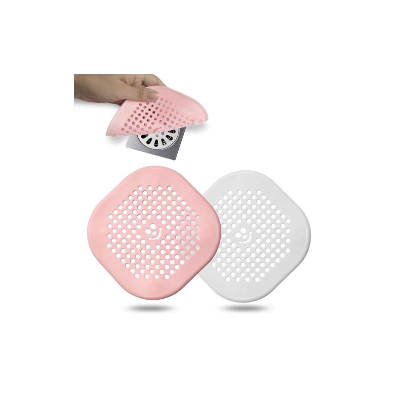 2 Pack Drain Hair Catcher Durable Silicone Drain Protector Hair
