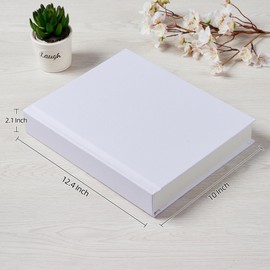 Pssoss Photo Album 8x10 with Writing Space Linen Cover 8x10 Photo Album Book Holds 30 Photos Ideal for Wedding Theme-Album and Baby Photo Albums (White,30 Pockets)