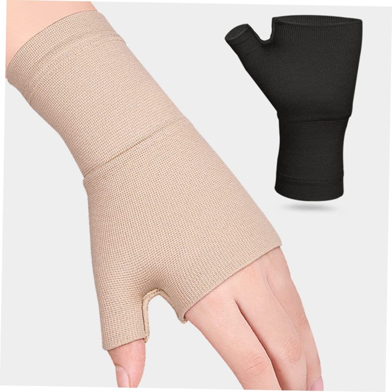 TOVINANNA 1pair Fingerless Compression Gloves Elasticity Pressure Gloves for Enhanced
