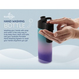 Suds2Go Stainless Steel Water Bottle & Portable Hand Washing Station – 20oz Insulated Leakproof with Foam Dispenser for Camping, Travel, Outdoor Activities, As Seen on Shark Tank - Bubble Gum