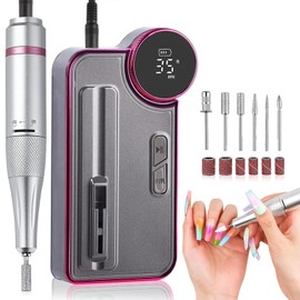 VOLTIX Professioneller Nagelfräser 35000 Umdrehungen, elektrisches Maniküre-Set mit Nagelfeile aus Gel und Acryl, kompakter Nagelbohrer mit Akku und verstellbarer Geschwindigkeit für Maniküre und