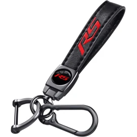 Genuine Leather Car Keychain for Chevy Camaro RS Key Ring Lanyard Key Fob Holder