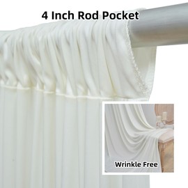 20ftx12ft Ivory Backdrop Curtains for Wedding-Wrinkle Free Backdrops Curtain Drapes Fabric Decorations Photo Back Drop Cloth for Baby Shower Photography Stage Reception 4Panels 12ft(H) x 5ft(W)