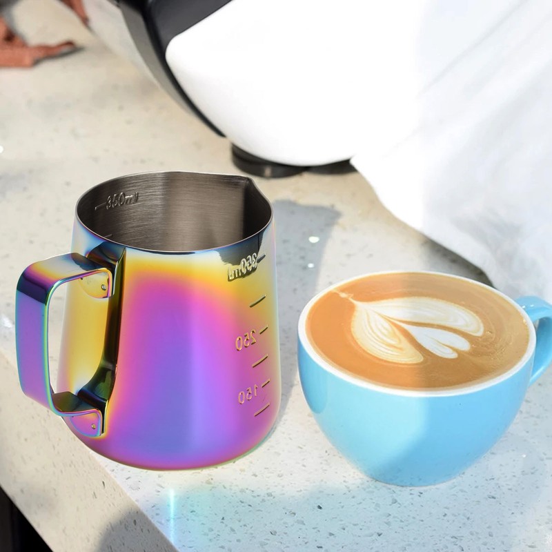 350ml Colorful Stainless Steel Coffee Milk Frothing Jug Garland Cup