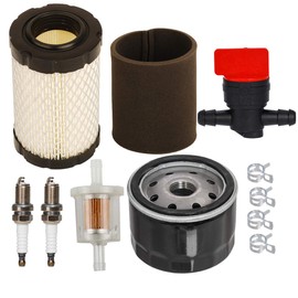 HIFROM Air Filter Pre Filter Oil Fuel Filter Spark Plug Shut Off Valve Tune Up kit for John Deere L105 L108 LA135 LA145 D160 D170 D120 for MIU14395 AM125424 MIU13963 Lawn Mower