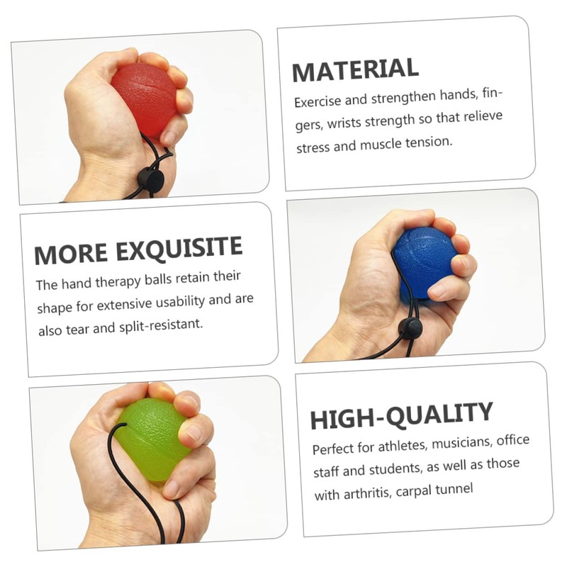 ORFOFE 3pcs Stress Balls Hand Therapy Exercise Balls for Strength